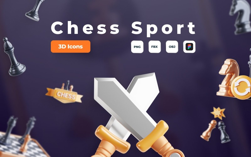 Набір іконок Chess 3D - змінний колір Figma