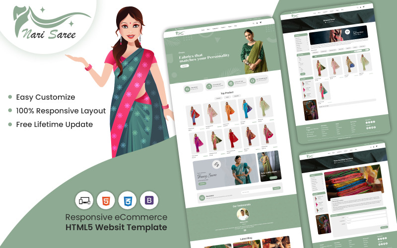 NariSaree — szablon strony HTML5 sklepu Saree