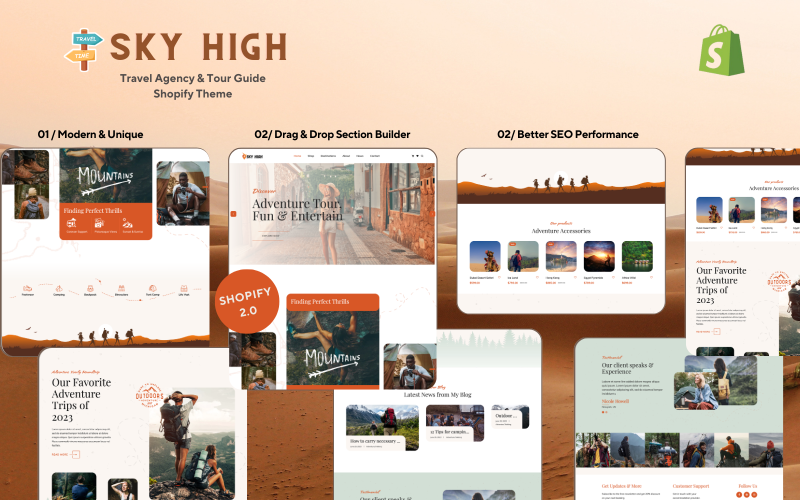 Sky High - Travel - Theme Shopify Travel, Tours and Adventures