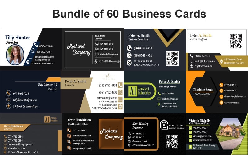Более 60 потрясающих визитных карточек (PSD) всего за 5 долларов