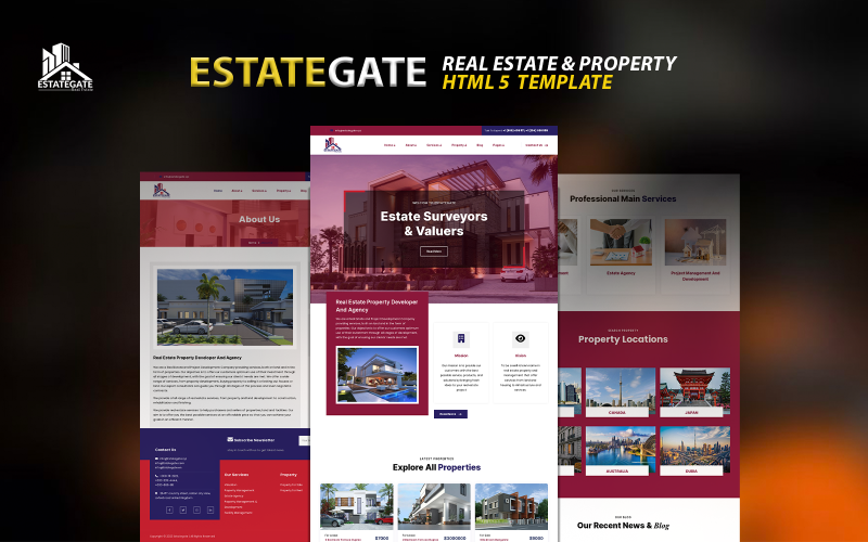 Estategate | Ingatlan egyetlen ingatlan HTML5 sablon