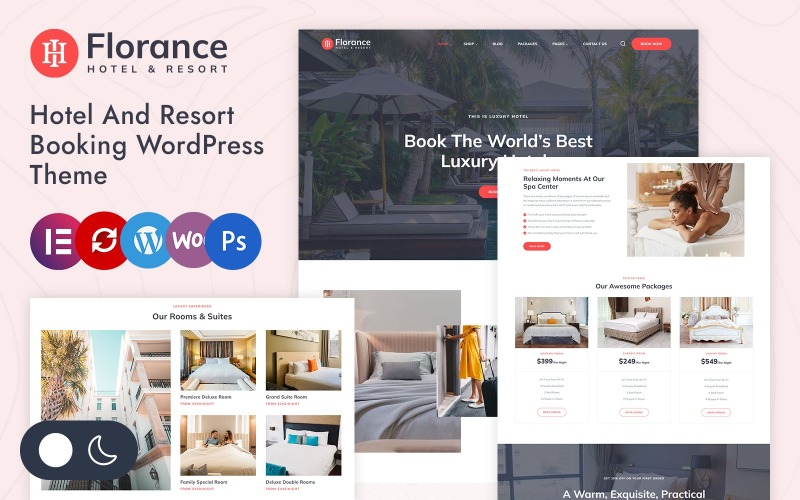 Florance - бронирование отелей и курортов Elementor Wordpress Responsive Theme