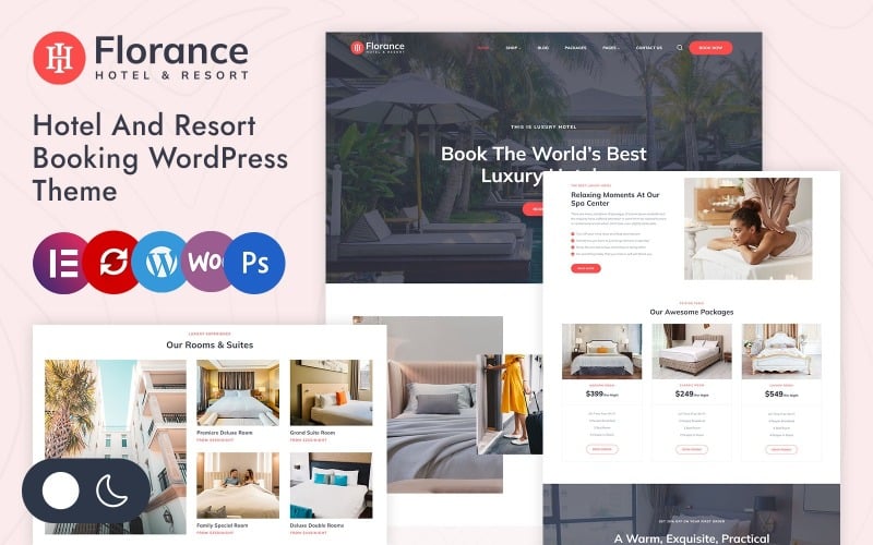 Florance - Hotel e Resort Reserva Elementor Wordpress Tema Responsivo