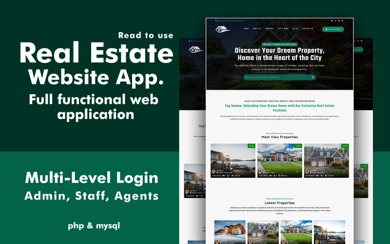 Teghomes - веб-додаток агентства нерухомості з базою даних php і Mysql