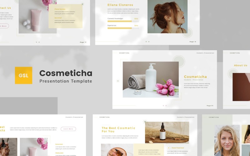 Cosmeticha - Modèle Google Slides cosmétique