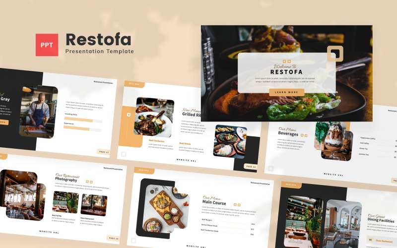 Restofa - Powerpoint-sjabloon voor restaurants