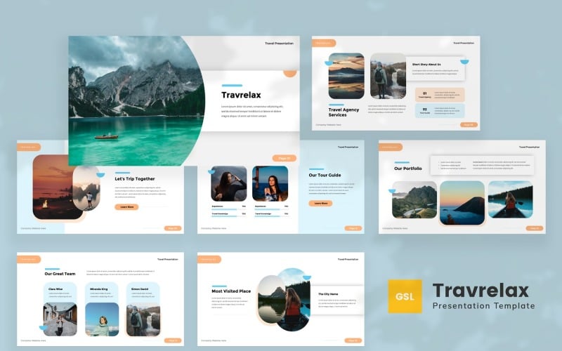 Travrelax - Google Slides-sjabloon voor reizen