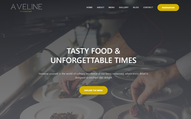 Aveline - Modèle de page de destination réactive pour restaurant