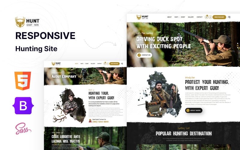 Hunt-East – HTML5-Website-Vorlage für Jagd, Outdoor und Ausrüstung
