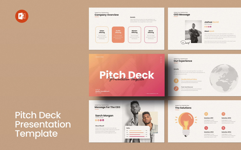 Pitch Deck演示模板PowerPoint V1