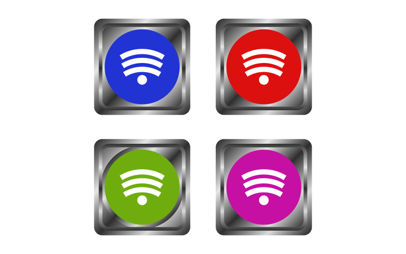 Bouton vectoriel de couleur Wifi sur fond blanc