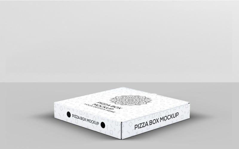 Коробка для пиццы - Мокап коробки для пиццы