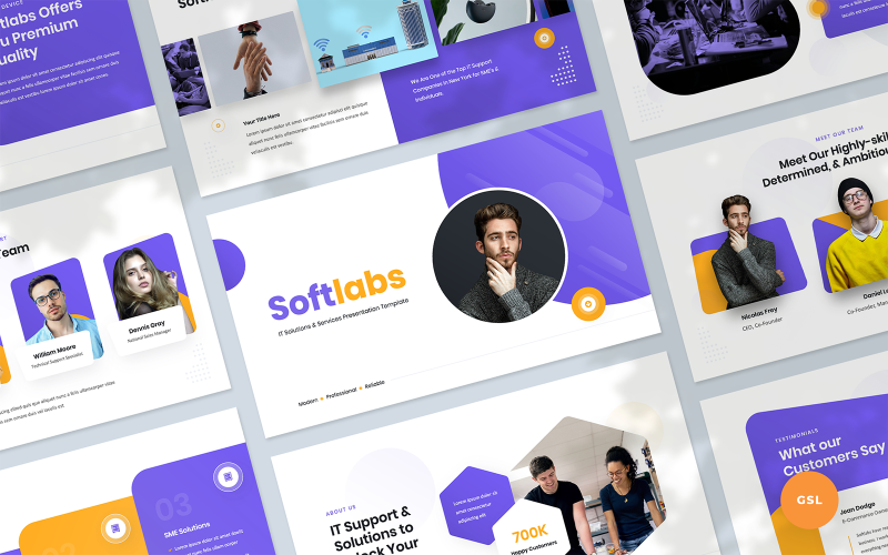 Softlabs - IT Solution and 服务 Presentation 谷歌的幻灯片 Template