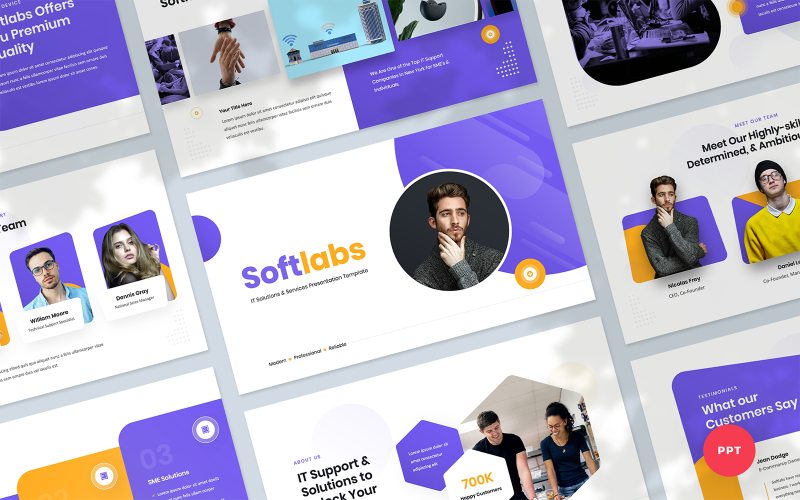 Softlabs - Modello PowerPoint di presentazione di soluzioni e servizi IT