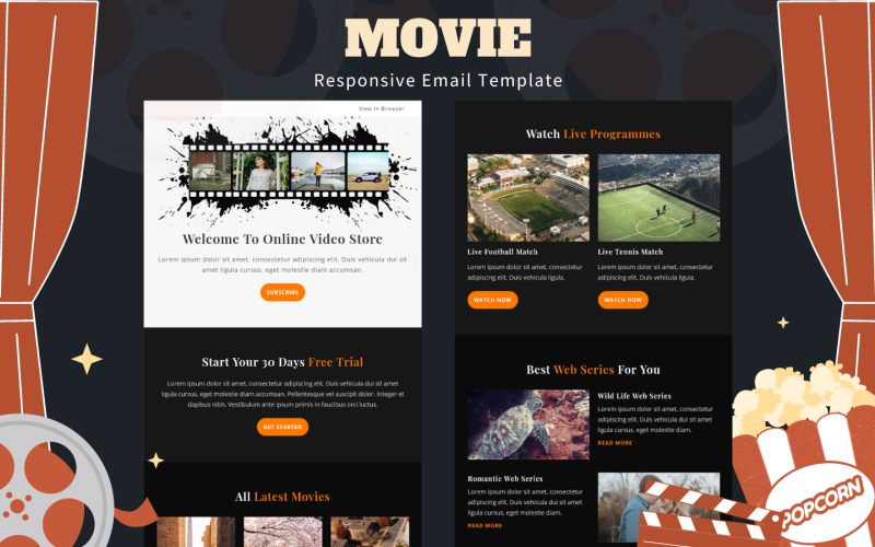 Film – Mehrzweck-Responsive-E-Mail-Vorlage