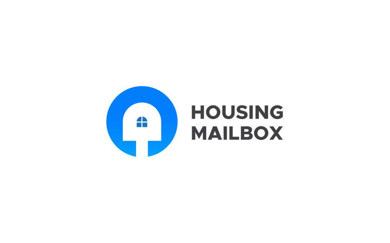 Plantilla de diseño de logotipo minimalista de caja de correo de vivienda