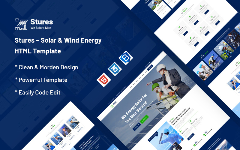 Stures – Nap- és szélenergia webhelysablon