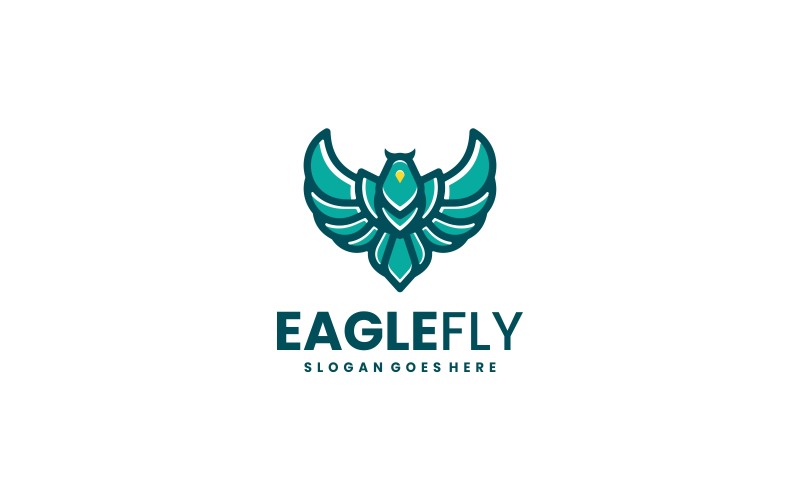 Logotipo Mascote Simples Eagle Fly Templatemonster