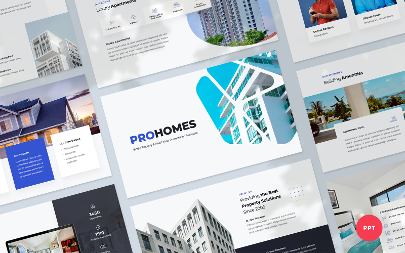 Prohomes - Modelo de 演示文稿 de Apresentação de 房地产 e 房地产