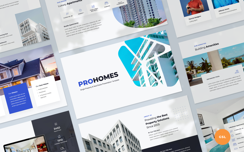 Prohomes -财产和房地产演示谷歌幻灯片模板