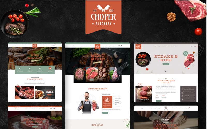 Ap Choper – Čerstvé maso a téma Supermarket Shopify