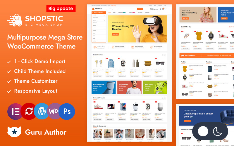 Shopstic - Premium Mega Store Elementor WooCommerce响应主题