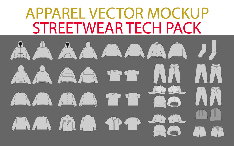 Pacchetto mockup vettoriale streetwear