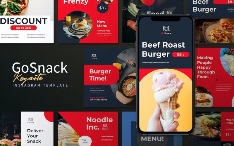 Gosnack - Culinary Instagram Keynote模板