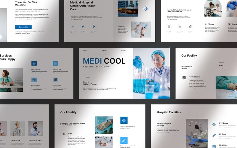 Diseño de plantilla de PowerPoint de presentación médica