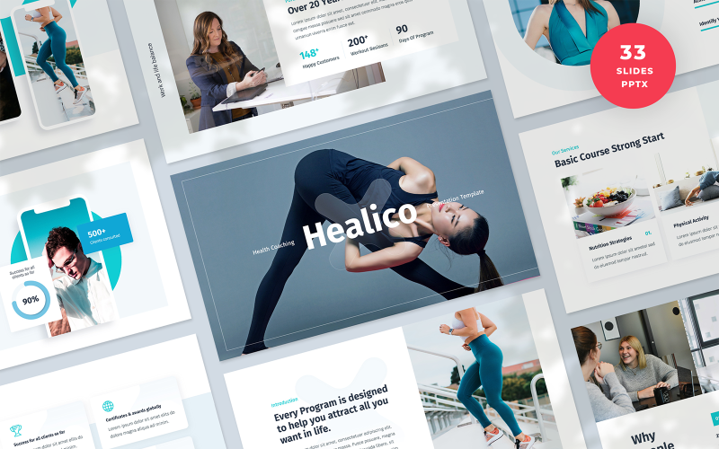 Healico – egészségügyi tanácsadás bemutató PowerPoint sablon