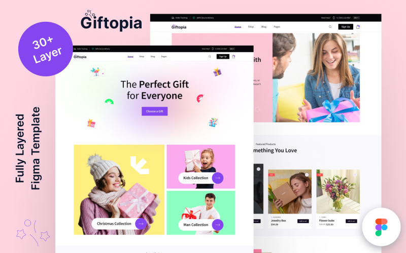 Modello Figma del negozio di articoli da regalo Giftopia
