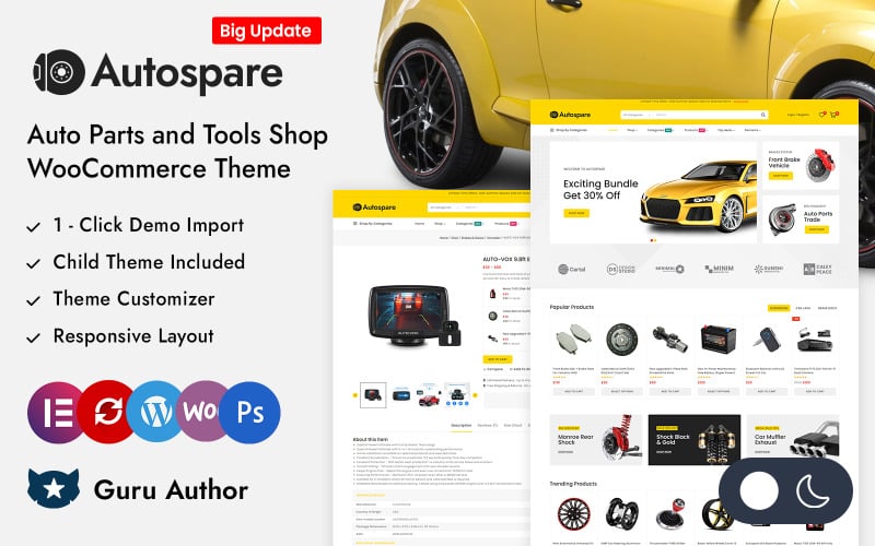 Autospare - Auto-onderdelen en gereedschappen Winkel Elementor WooCommerce responsief thema