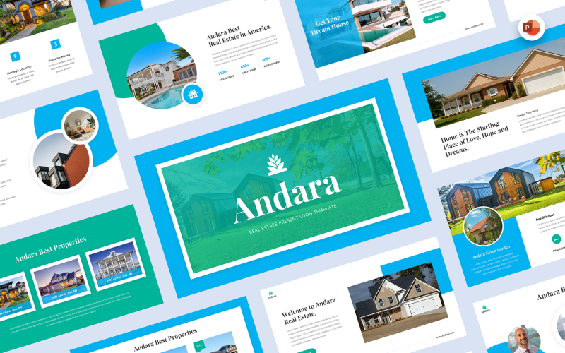 Andara - Vastgoed Sjablonen PowerPoint presentatie