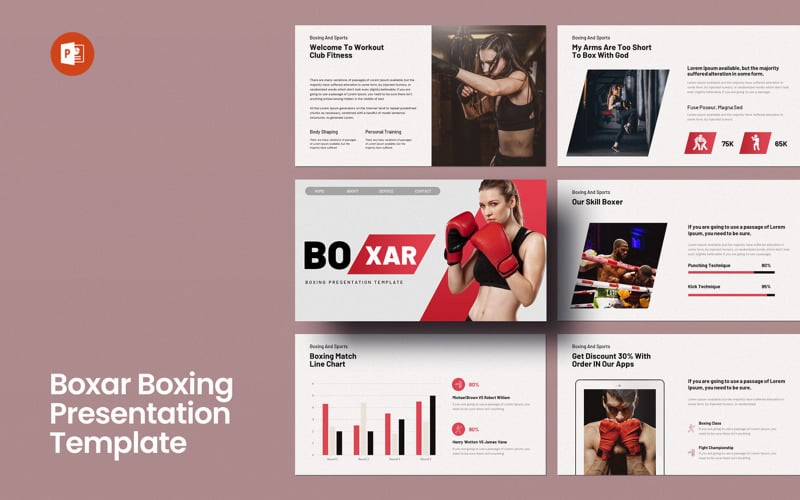 Modello di presentazione PowerPoint pugile boxe