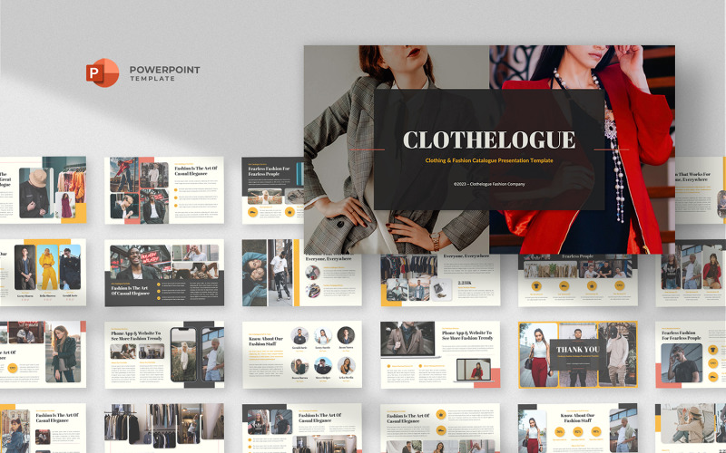 Clothelogue -时尚目录Powerpoint模型