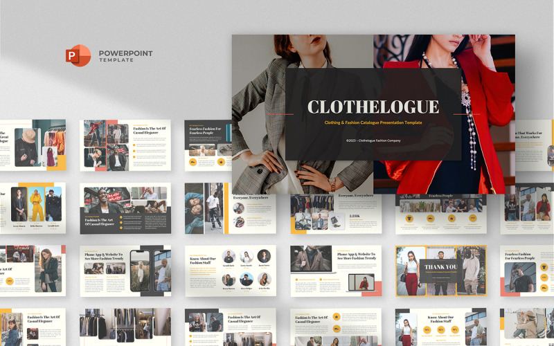 Clothelogue - Модний каталог Шаблон Powerpoint