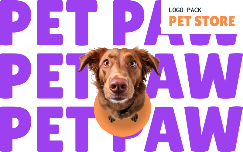 Pet Paw - Sjabloon voor minimalistisch logopakket