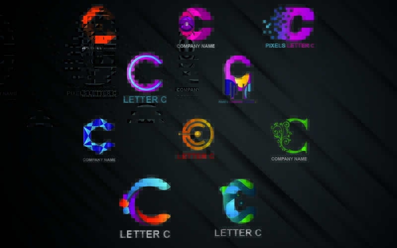 字母C标志模板为所有公司和品牌