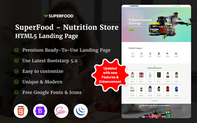 SuperFood - Nutrition Store HTML5-målsida