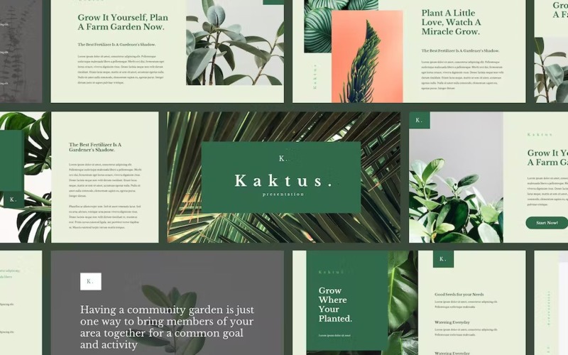 Kaktus Plantilla Elegante De PowerPoint TemplateMonster