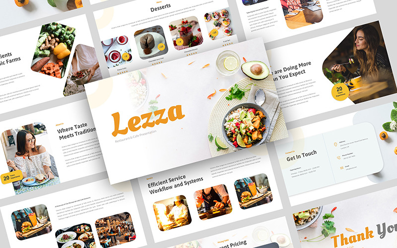 Lezza - Restaurang & Café PowerPoint-mall