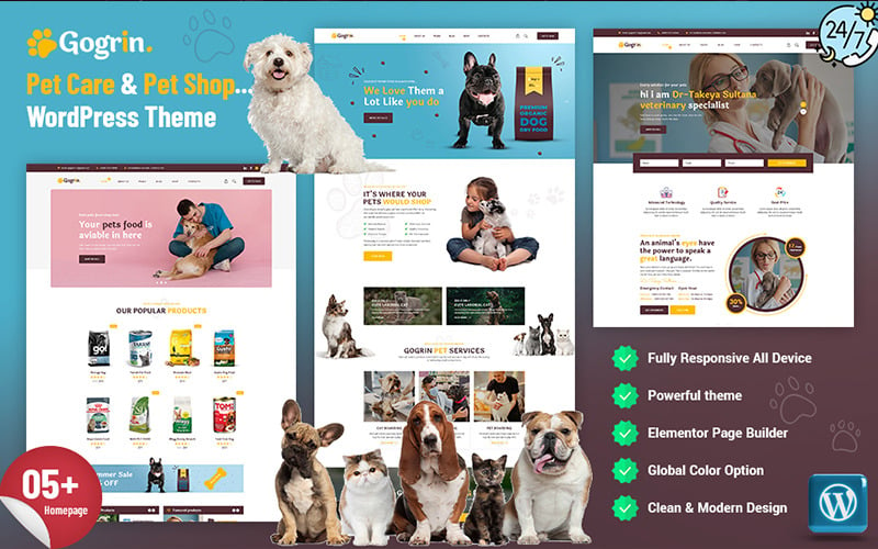 Gogrin - Pet Care & Pet Shop WordPress Theme