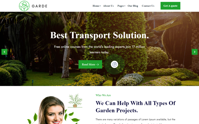 Garde - Thème WordPress pour l'aménagement paysager et le jardinage