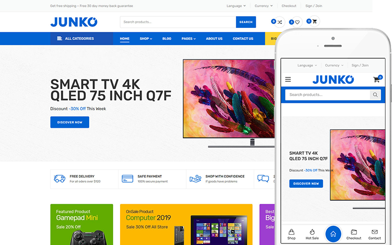 Junko - Dijital, Elektronik Mağazası WooCommerce WordPress Teması