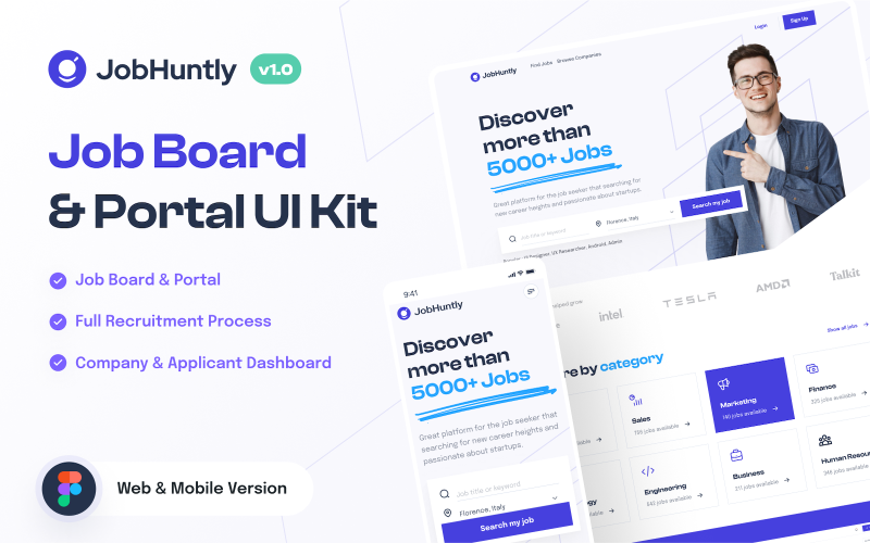 Jobhuntly -求职板 & Portal UI Kit