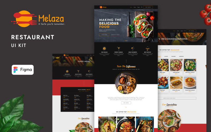 Melaza – Daylight Dinner Restaurant & Cafe Zestaw Figma UI