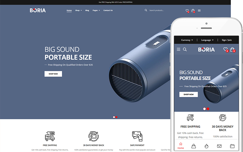 Boria - Meilleur thème de magasin d'électronique Thème WooCommerce