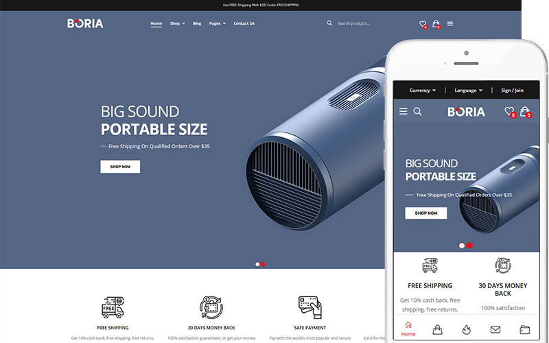 Boria - Melhor Tema de Loja de Eletrônicos Tema WooCommerce
