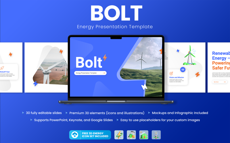Bolt - Modèle PowerPoint de présentation de l'énergie électrique