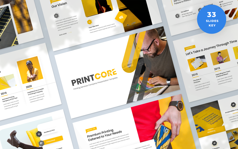 Printcore - Modèle de présentation de l'entreprise d'impression